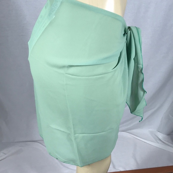 Zuliana Mint Green Sarong Tie Skirt. Made In USA. New With Tags. - Picture 3 of 4